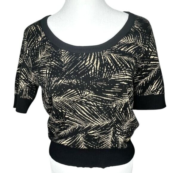 Michael Kors Womens Short Sleeve Patterned Sweater Size Medium - Picture 1 of 8